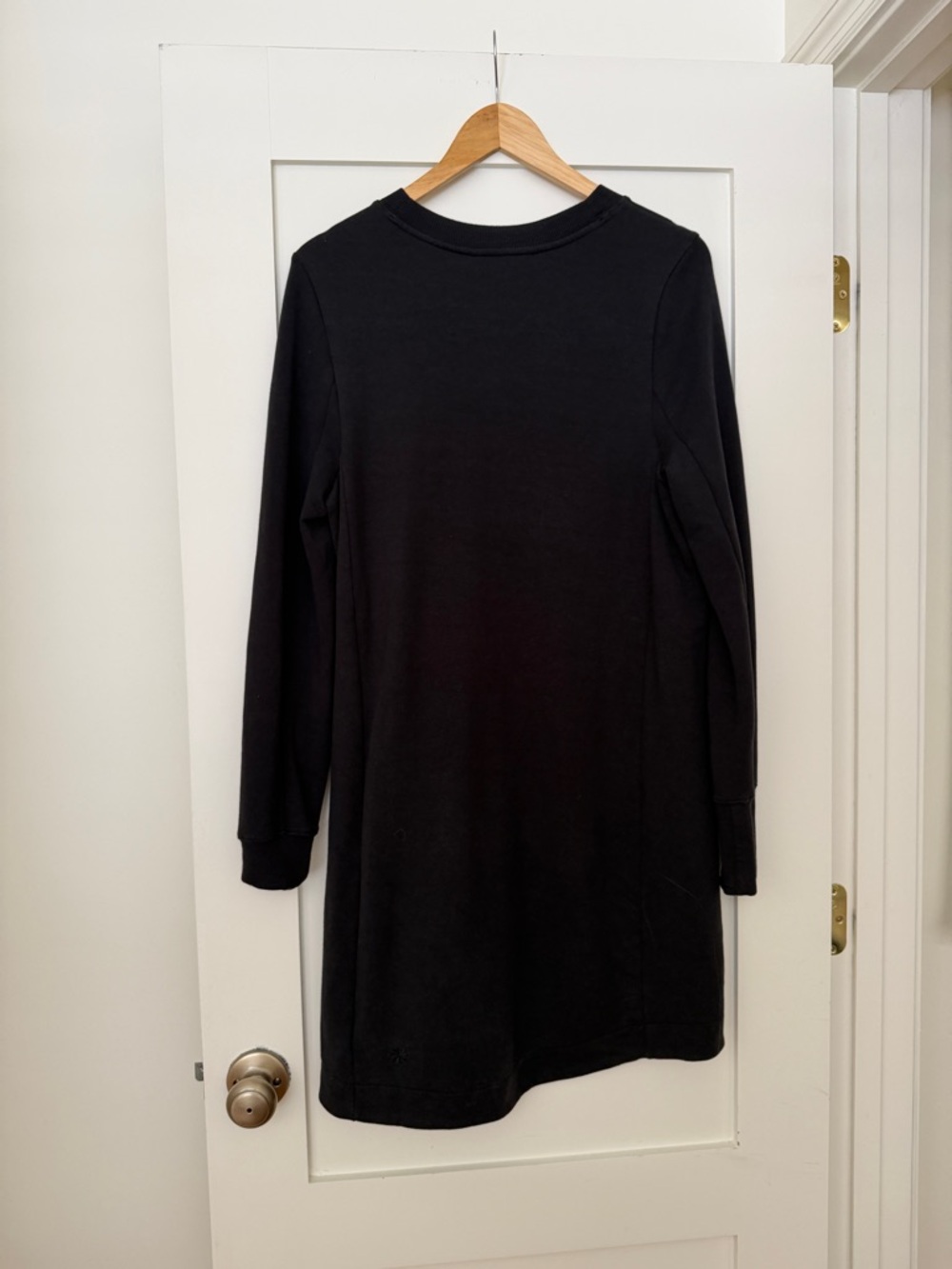 Athleta Black COASTER LUXE SWEATSHIRT DRESS - Size Medium - Picture 4 of 7